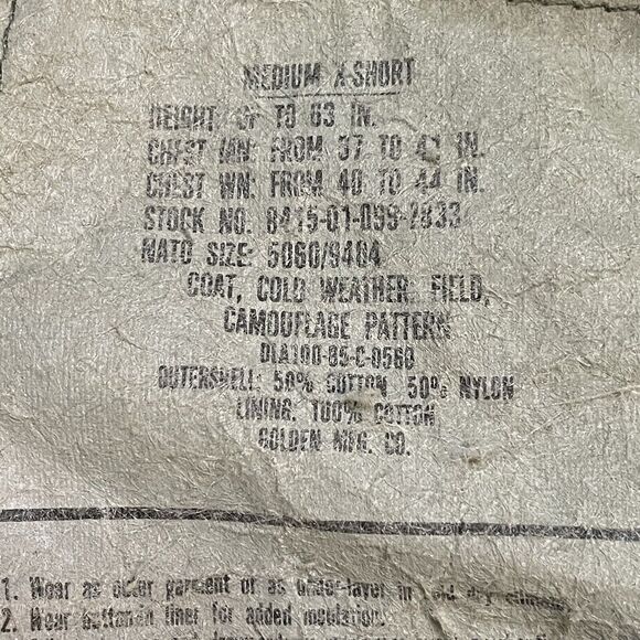 Mens Camo Jacket Medium Tactical Field Coat Army Military Gorpcore Utility - Picture 10 of 10